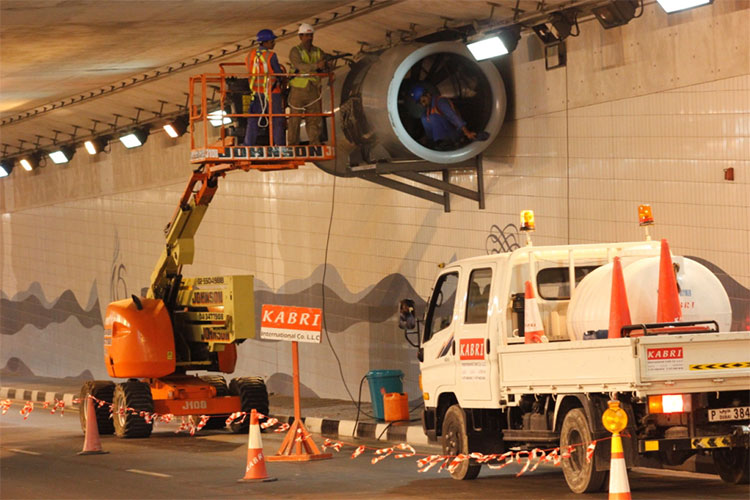 Nakheel maintenance of bridges underpass highway