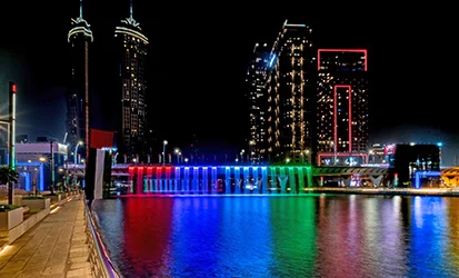 Maintenance operation of SH.Zayed Road Waterfall